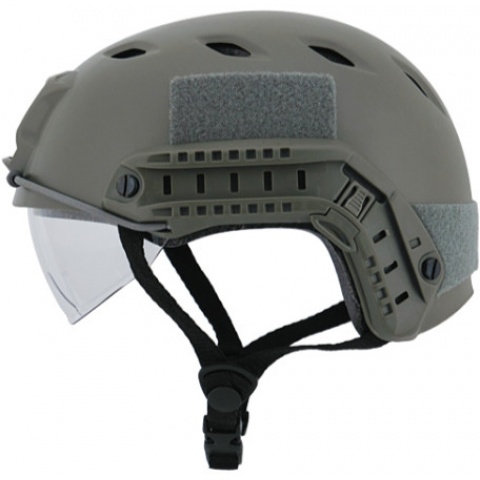 Lancer Tactical Airsoft Tactical BJ Type Basic Visor Helmet (Color: OD Green)