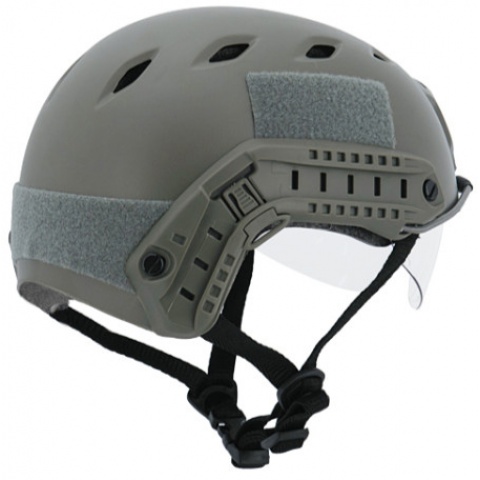 Lancer Tactical Airsoft Tactical BJ Type Basic Visor Helmet (Color: OD Green)