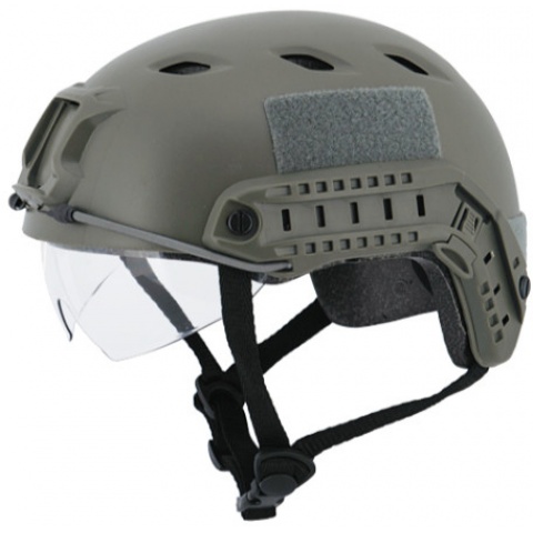 Lancer Tactical Airsoft Tactical BJ Type Basic Visor Helmet (Color: OD Green)