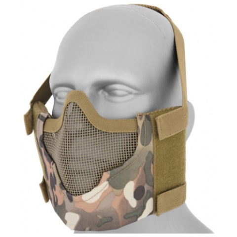 Black Bear Airsoft Tactical V8 Mesh Half Face Mask - CAMO