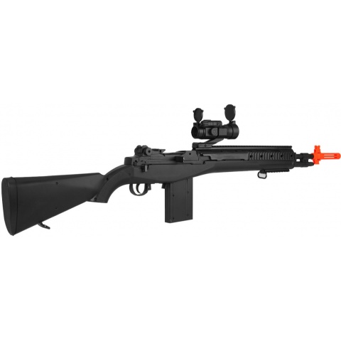 UK Arms Airsoft M14 Scout Spring Rifle w/ Red Dot Sight - BLACK