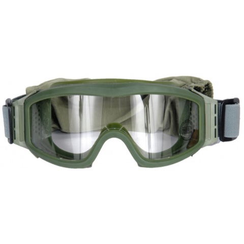Lancer Tactical Airsoft Tactical Basic Clear Lens Safety Goggles - OD GREEN