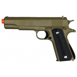 UK Arms Airsoft 1911 Metal Spring Pistol - OD GREEN
