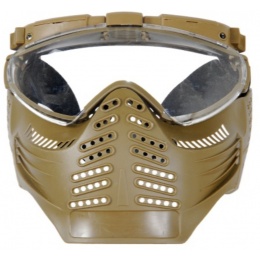 UK Arms Airsoft Tactical Version A Face Mask w/ Light and Fan - TAN