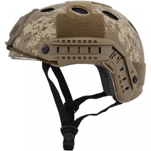 Lancer Tactical Airsoft Tactical Helmet w/ Retractable Visor - DESERT DIGITAL