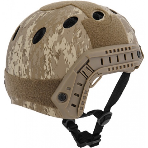 Lancer Tactical Airsoft Tactical Helmet w/ Retractable Visor - DESERT DIGITAL