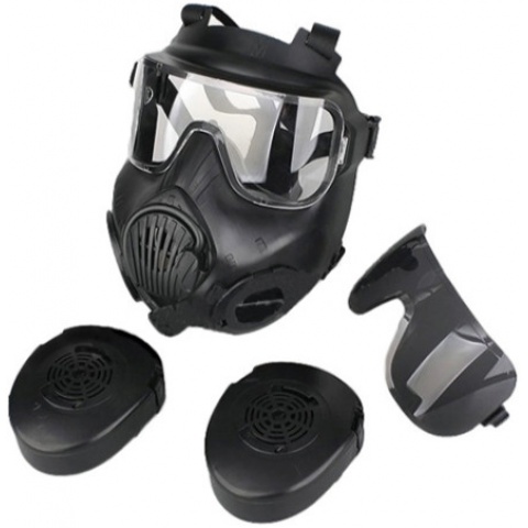 UK Arms Airsoft Tactical CBRN EM50 Lens Mask Set w/ Built-In Fans - FG