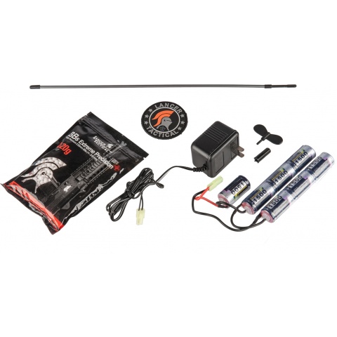 Lancer Tactical Airsoft M4 AEG Rifle with Crane Stock (Color: Black)