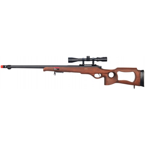 Well Airsoft Bolt Action L96 Rifle w/ Fluted Barrel Scope - WOOD