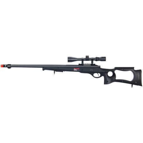 Well Airsoft Bolt Action L96 Fluted Barrel Rifle w/ Scope - BLACK