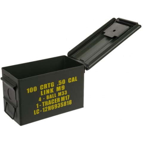 Lancer Tactical Airsoft Tactical Metal Ammunition Can - MEDIUM - OD