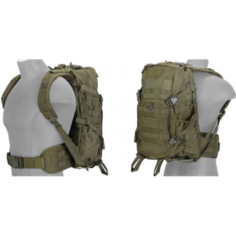 Lancer Tactical 600D EDC FAST Airsoft MOLLE Backpack - OD GREEN