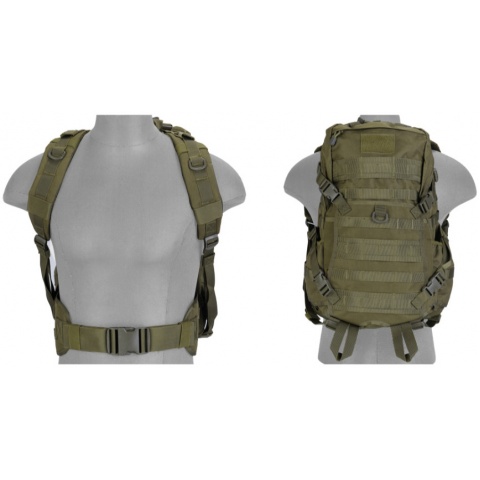 Lancer Tactical 600D EDC FAST Airsoft MOLLE Backpack - OD GREEN