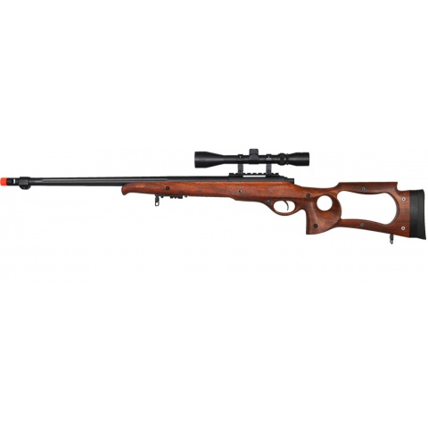 UK Arms Airsoft M70WA Bolt Action Scope Rifle w/ Fluted Barrel - WOOD