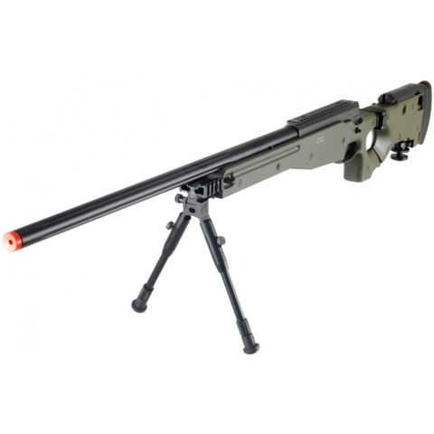 UK Arms Airsoft L96 AWP Bolt Action Rifle Fold Stock Bipod - OD GREEN