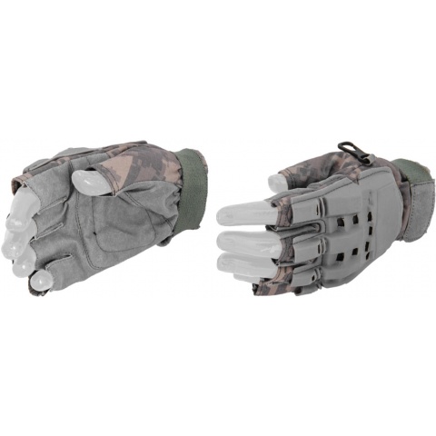 UK Arms Airsoft Half Finger Paintball Gloves - MEDIUM - ACU