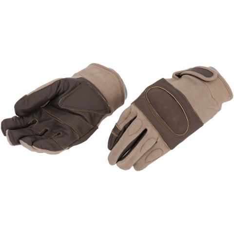 UK Arms Airsoft Tactical Hard Knuckle Gloves - MEDIUM - TAN
