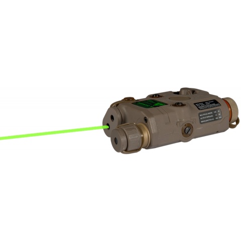 UK Arms Airsoft White Light and Green Laser PEQ-15 L.E.D. - TAN