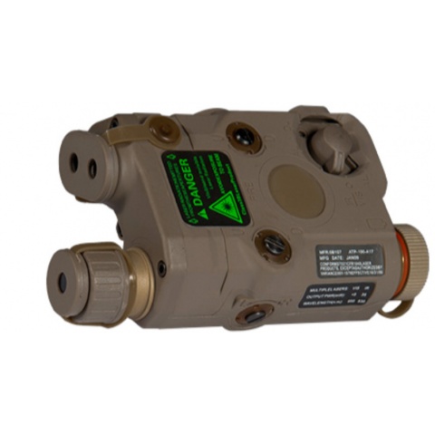 UK Arms Airsoft White Light and Green Laser PEQ-15 L.E.D. - TAN