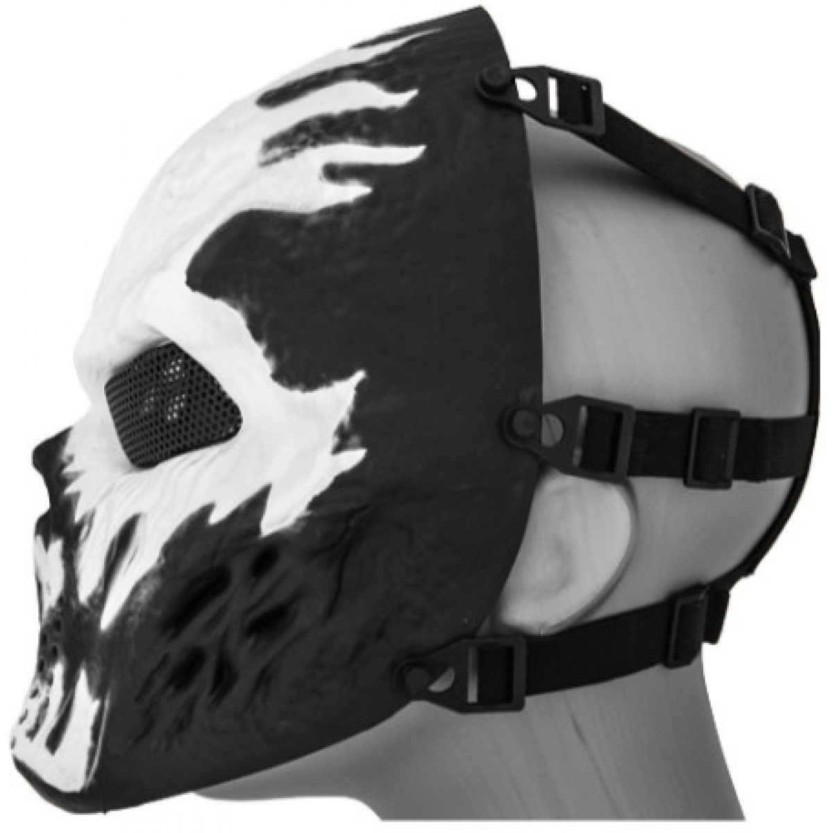 Details about   UK Arms Airsoft Full Face Metal Mesh Villain Mask WHITE FLAMES 
