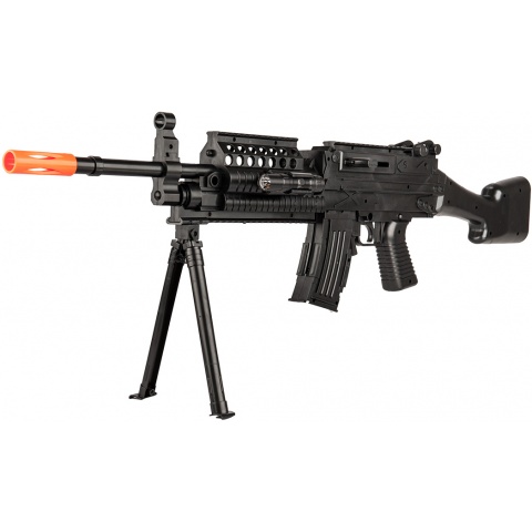 UK Arms Airsoft Spring Bipod Laser Flashlight Rifle Set - BLACK