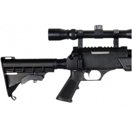 WellFire MB06 Airsoft Bolt Action Sniper Rifle w/ Scope and Bipod - BLACK