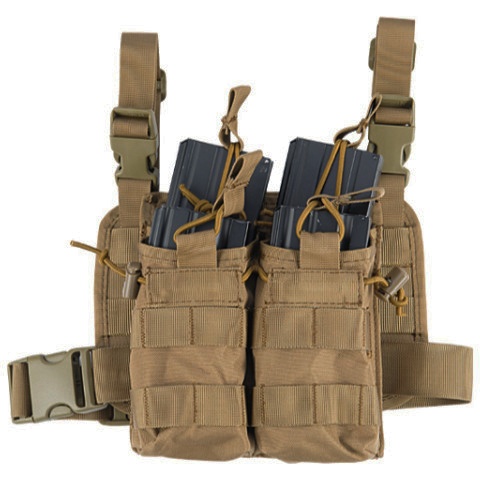 Lancer Tactical Airsoft Tactical 2x2 MOLLE Bungee Leg Rig - TAN