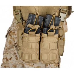 Lancer Tactical Airsoft Tactical 2x2 MOLLE Bungee Leg Rig - TAN