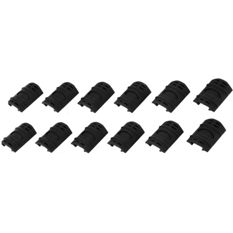 UK Arms Airsoft Tactical 12pc Rubber Rail Cover Set - BLACK