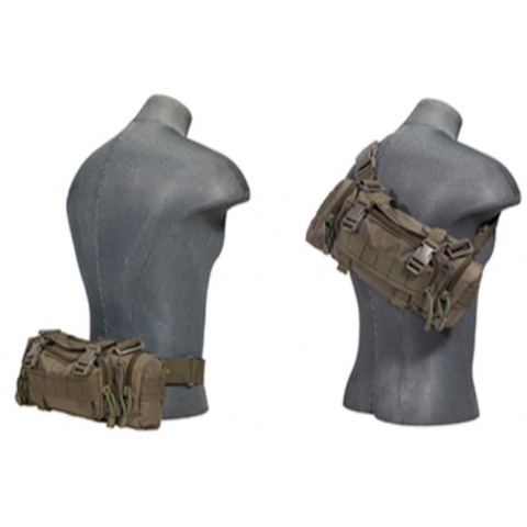 UK Arms Airsoft Tactical QR Combat Butt Pack - OD GREEN
