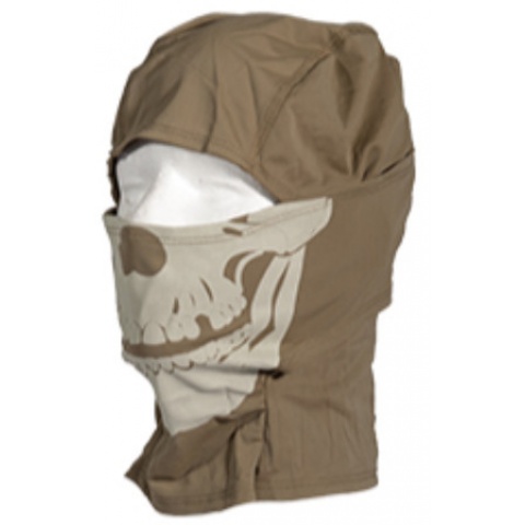 UK Arms Airsoft Glow Skull Balaclava Short Face Mask - OD GREEN