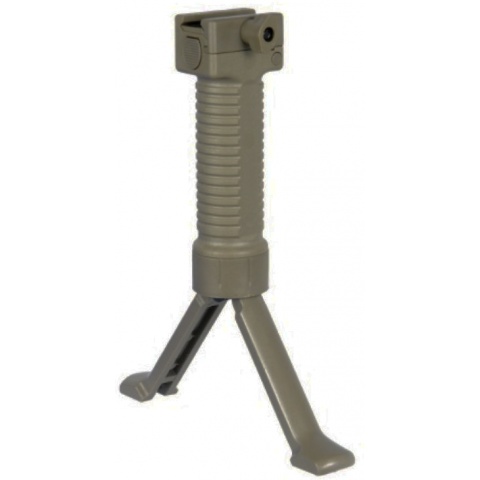 UK Arms Airsoft Tactical Fore Grip Rail Bi-Pod System - TAN