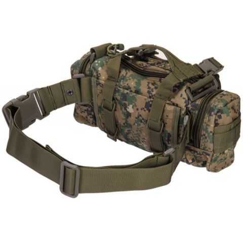 UK Arms Airsoft Tactical QR Combat Butt Pack - WOODLAND DIGITAL