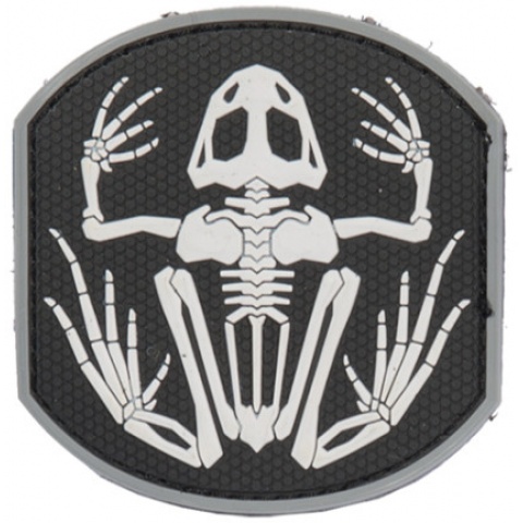 UK Arms Airsoft Frog Skeleton PVC Patch - BLACK/WHITE