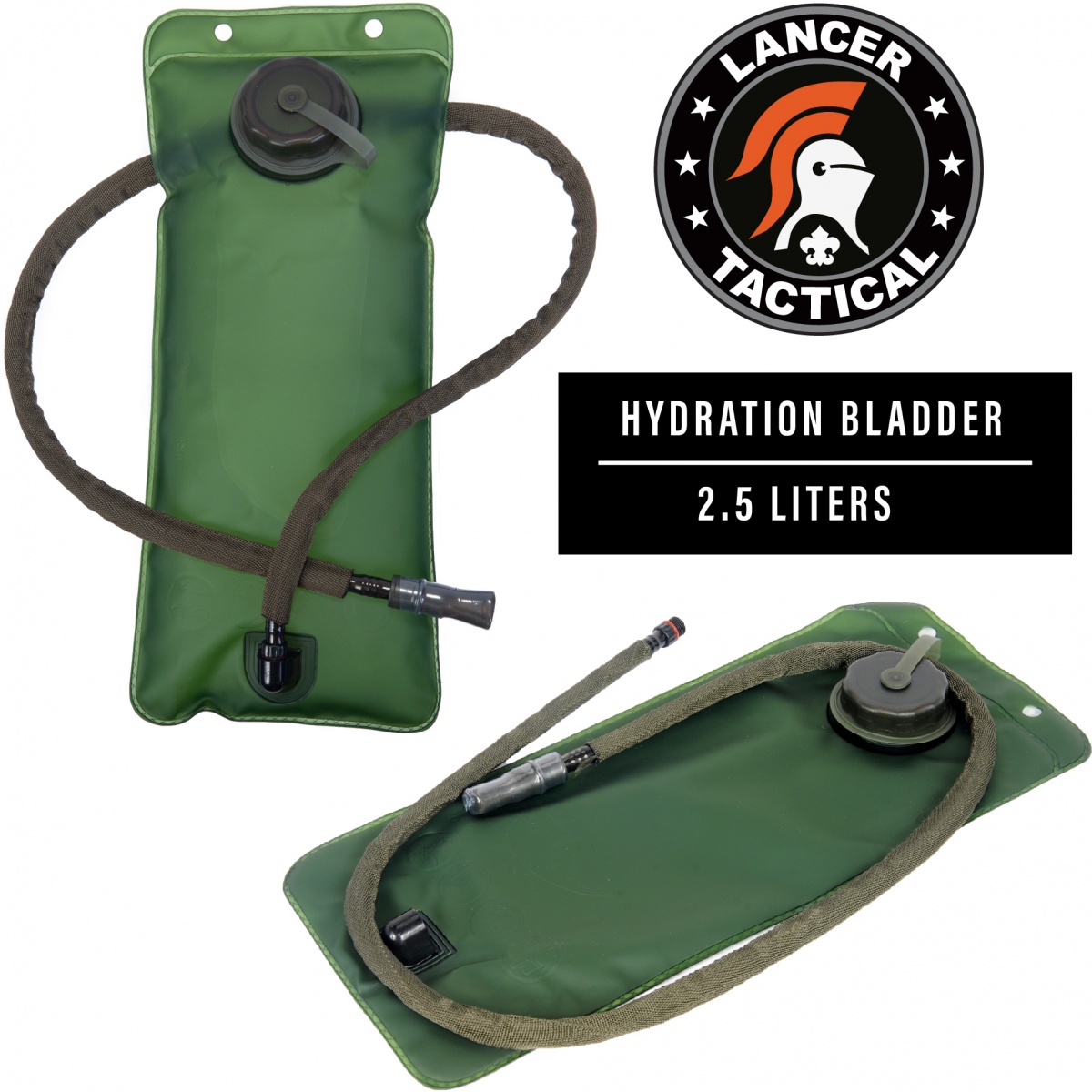 Lancer Tactical Airsoft Tactical 2.5L Hydration Bladder OD GREEN