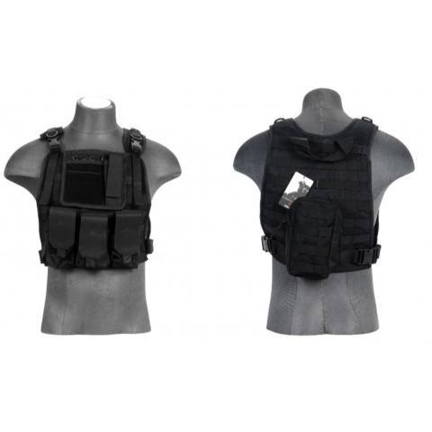 Lancer Tactical Airsoft Tactical MOLLE Tactical Vest (Black)