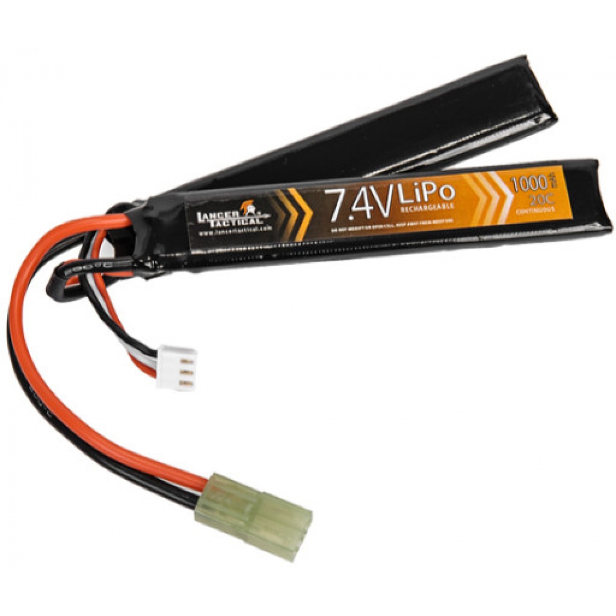 Lancer Tactical 7.4v 1000mAh 20C Nunchuck Lipo Battery Airsoft Megastore