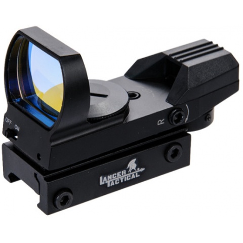 Lancer Tactical Airsoft 4 Reticle Red Control Reflex Sight (Color: Black)