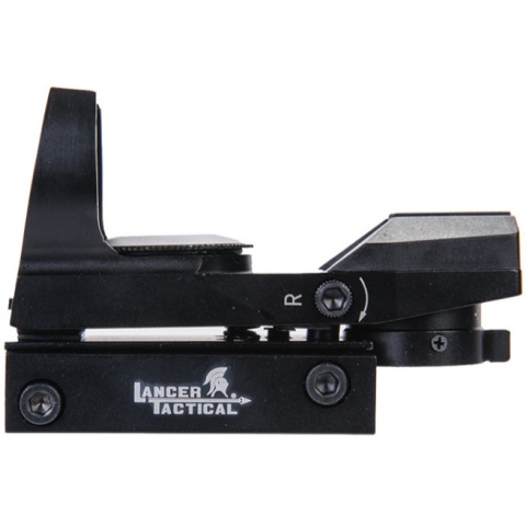 Lancer Tactical Airsoft 4 Reticle Red Control Reflex Sight (Color: Black)