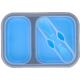 Lancer Tactical Airsoft Foldable Silicone Mess Kit - BLUE