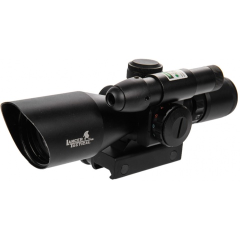 Lancer Tactical 2.5-10X40mm Red/Green Scope w/ Green Laser - BLACK