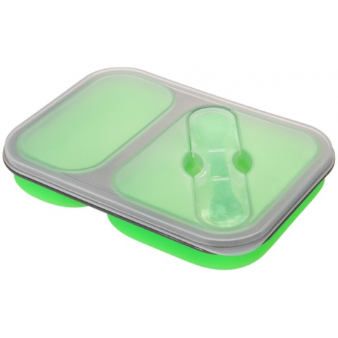 Lancer Tactical Airsoft Foldable Silicone Mess Kit - GREEN