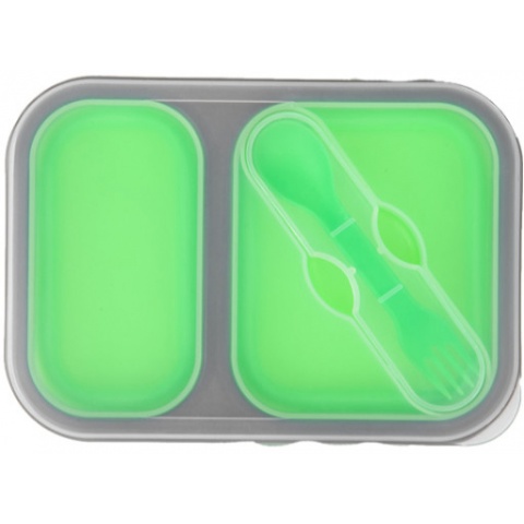 Lancer Tactical Airsoft Foldable Silicone Mess Kit - GREEN