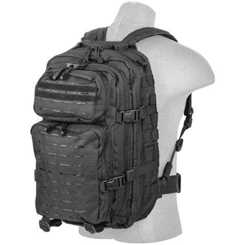 Lancer Tactical Laser Cut Webbing Multi-Purpose Backpack - BLACK