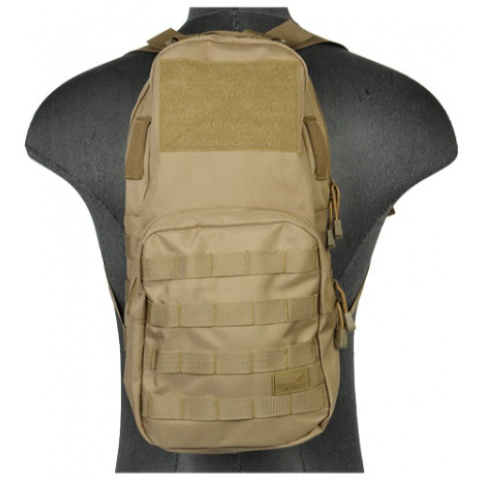 Lancer Tactical 600D Nylon Airsoft Molle Hydration Backpack (Color: Tan)