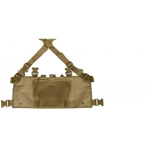 Lancer Tactical Airsoft Lightweight Magazine Pouch Chest Rig - TAN