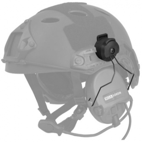 Lancer Tactical Airsoft Helmet Headset Rail MSA Adapter - BLACK