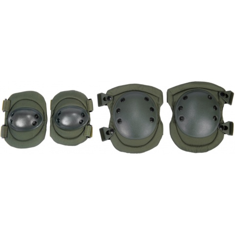 Lancer Tactical Airsoft Elbow/Knee Pad Protection Set - OD GREEN