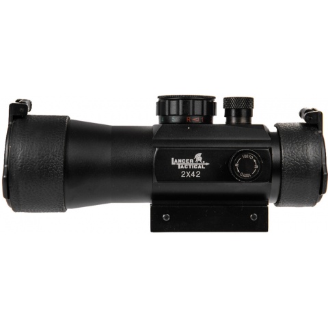 Lancer Tactical Airsoft 2X Magnification Red/Green Scope - BLACK