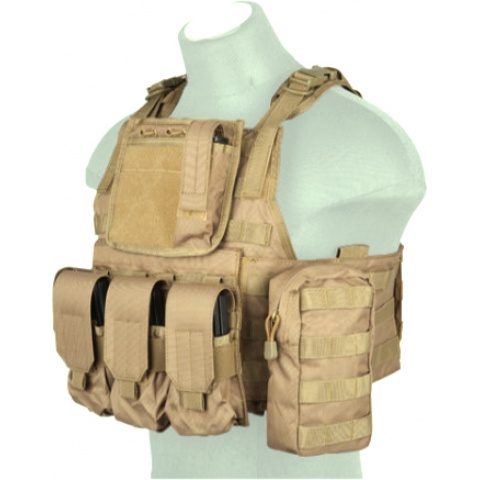 Lancer Tactical Airsoft Assault Tactical Vest (Coyote Brown)
